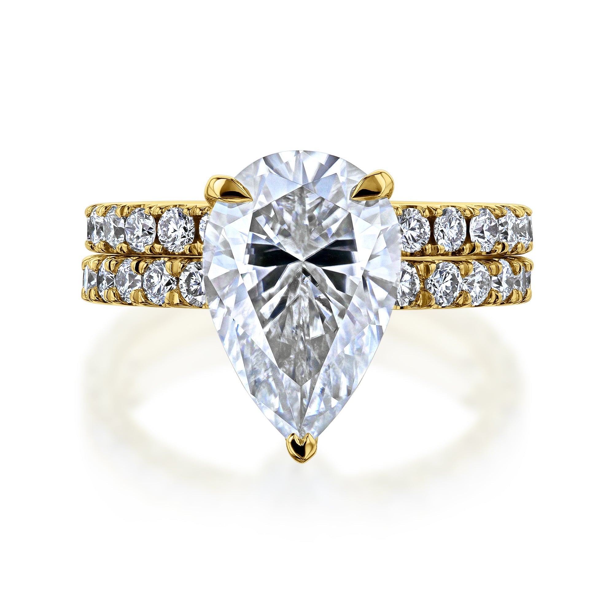 Kobelli Grown - Payton Bold Series Pear Halo Lab Diamond Bridal Set