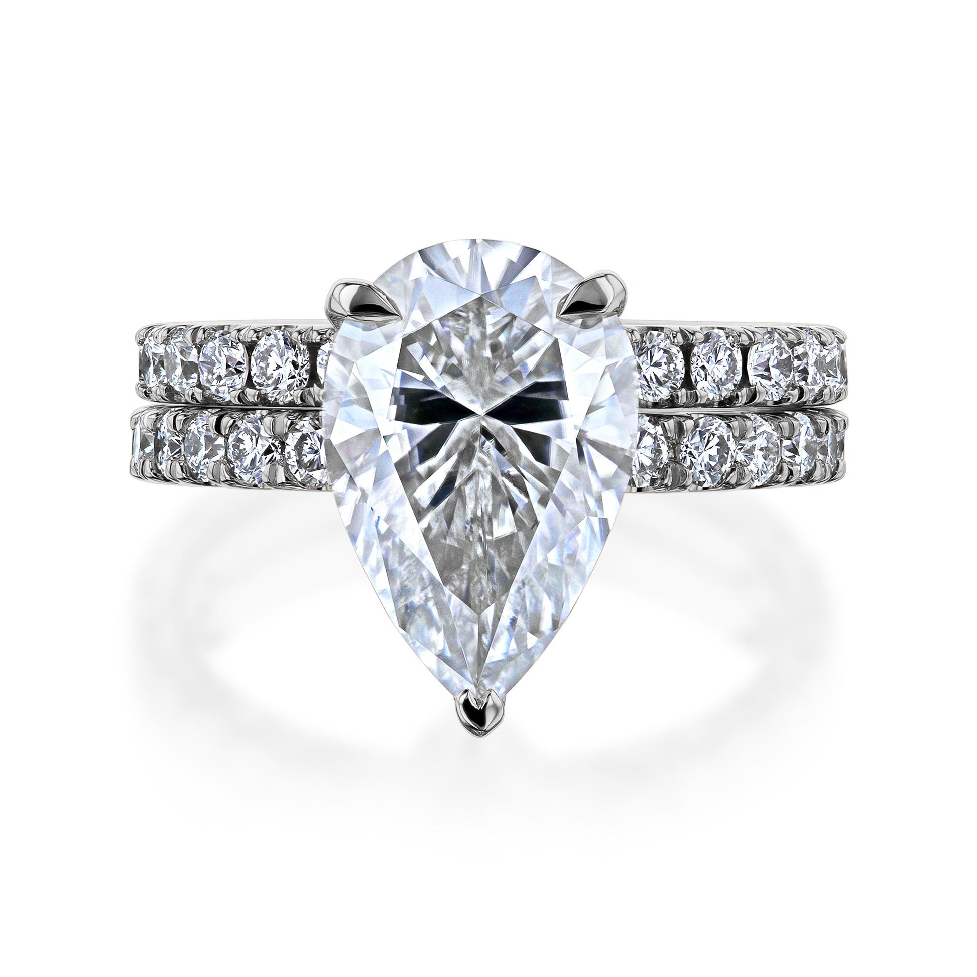 Kobelli Large Pear Diamond Halo Ethical & Sustainable Wedding Rings