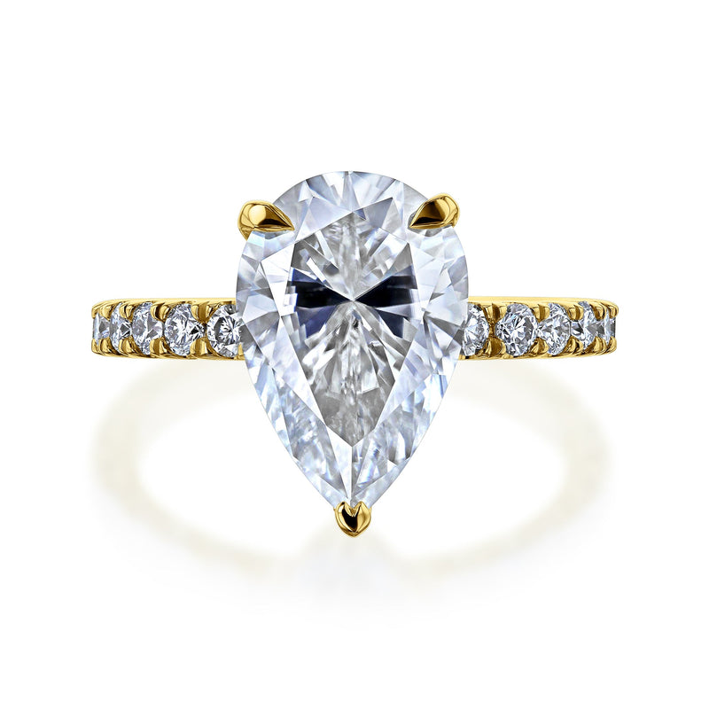 Kobelli Stor Päron Diamant Halo Etisk & Hållbar Förlovningsring