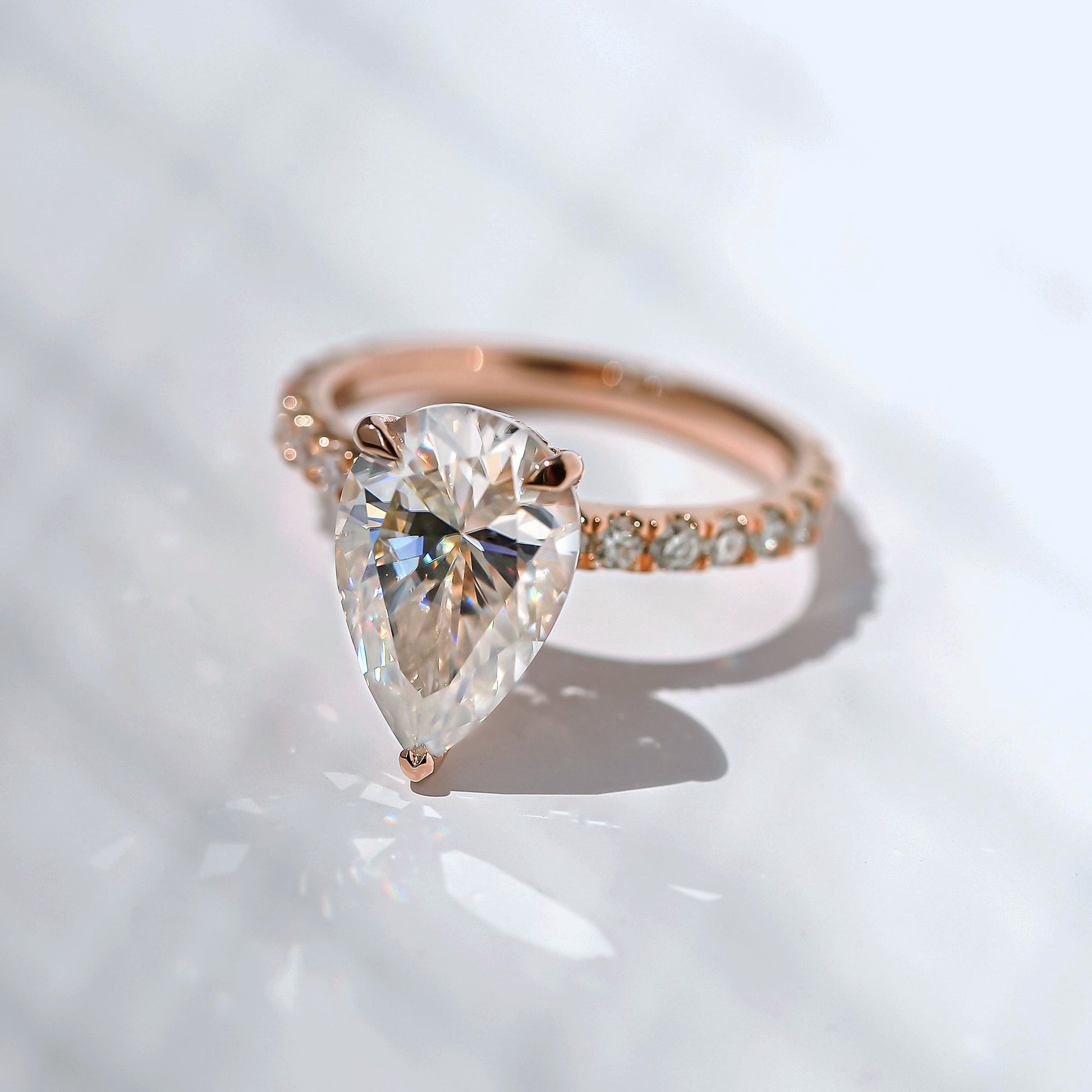 Kobelli Large Pear Diamond Halo Ethical & Sustainable Engagement Ring