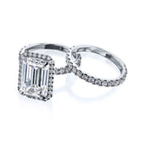 Kobelli Emerald 12x8 Moissanite & Diamond Sustainable Bridal Rings