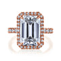 Kobelli Grown Emerald-Cut All-Diamond Sustainable Gold Engagement Ring in Rose Gold