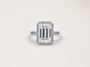 Kobelli Grown Emerald-Cut All-Diamond Sustainable Gold Engagement Ring - straight on