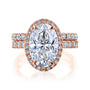 Kobelli Large Oval Diamond Halo Ethical & Sustainable Wedding Rings