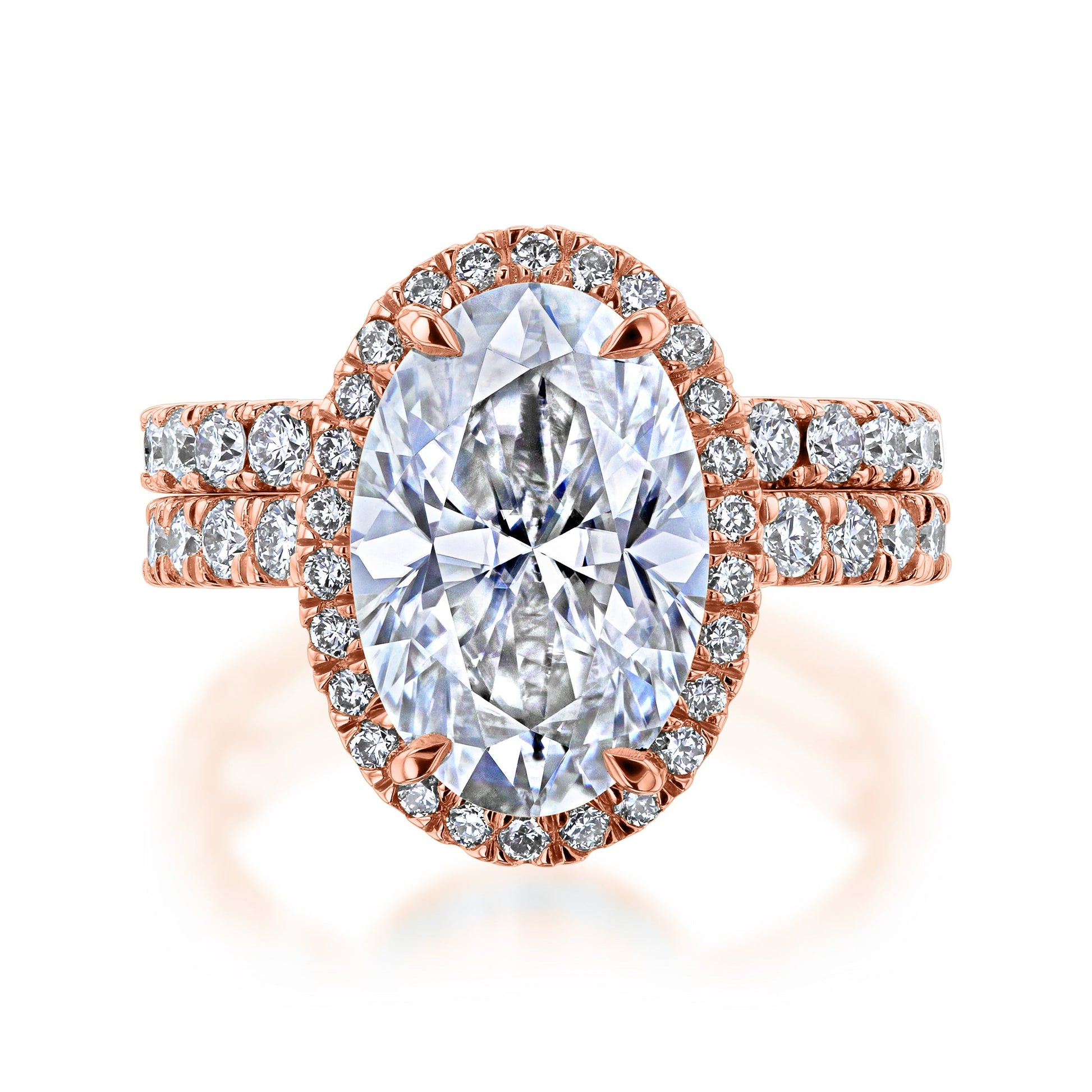 Kobelli Large Oval Diamond Halo Ethical & Sustainable Wedding Rings