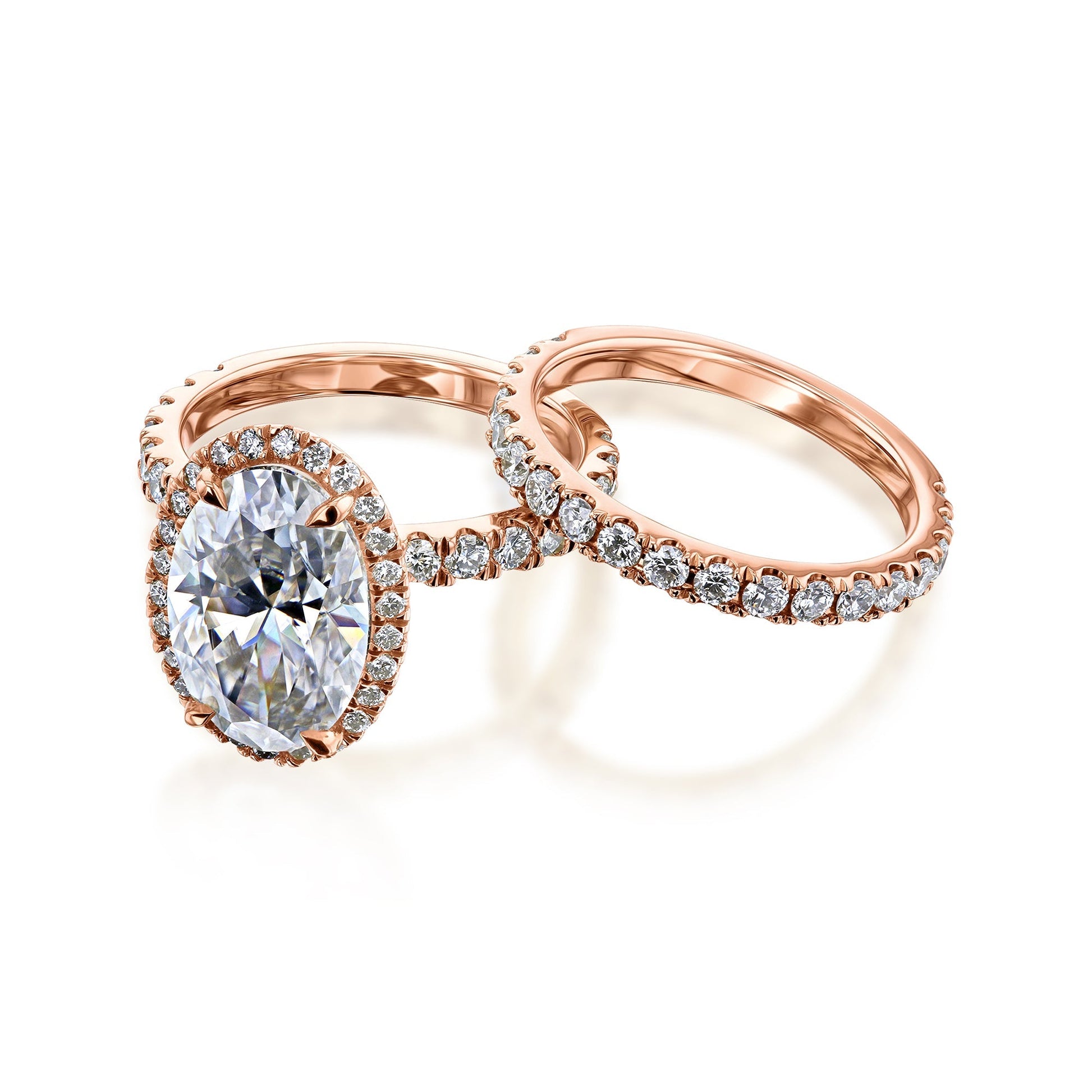 Kobelli Large Oval Diamond Halo Ethical & Sustainable Wedding Rings