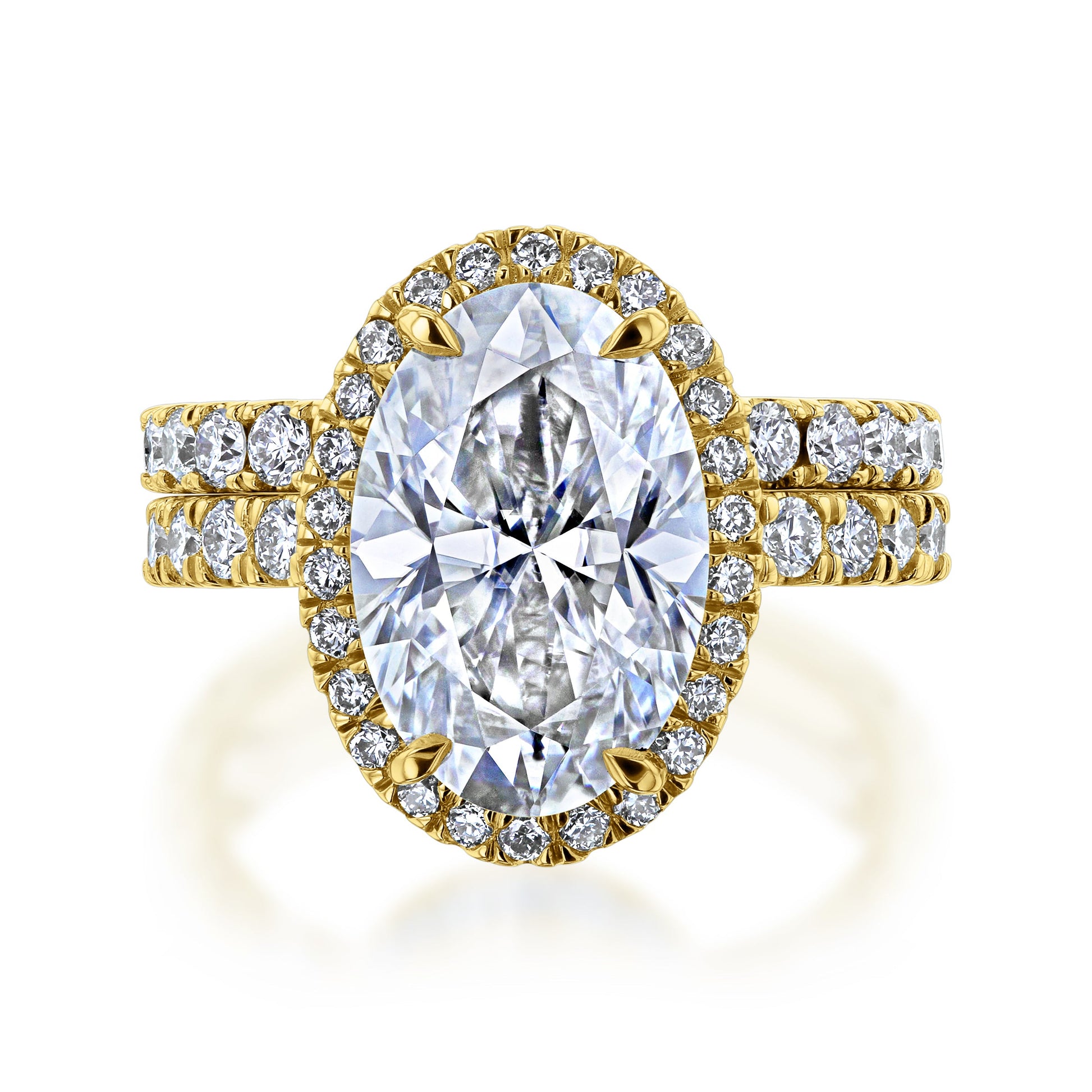 Kobelli Large Oval Diamond Halo Ethical & Sustainable Wedding Rings