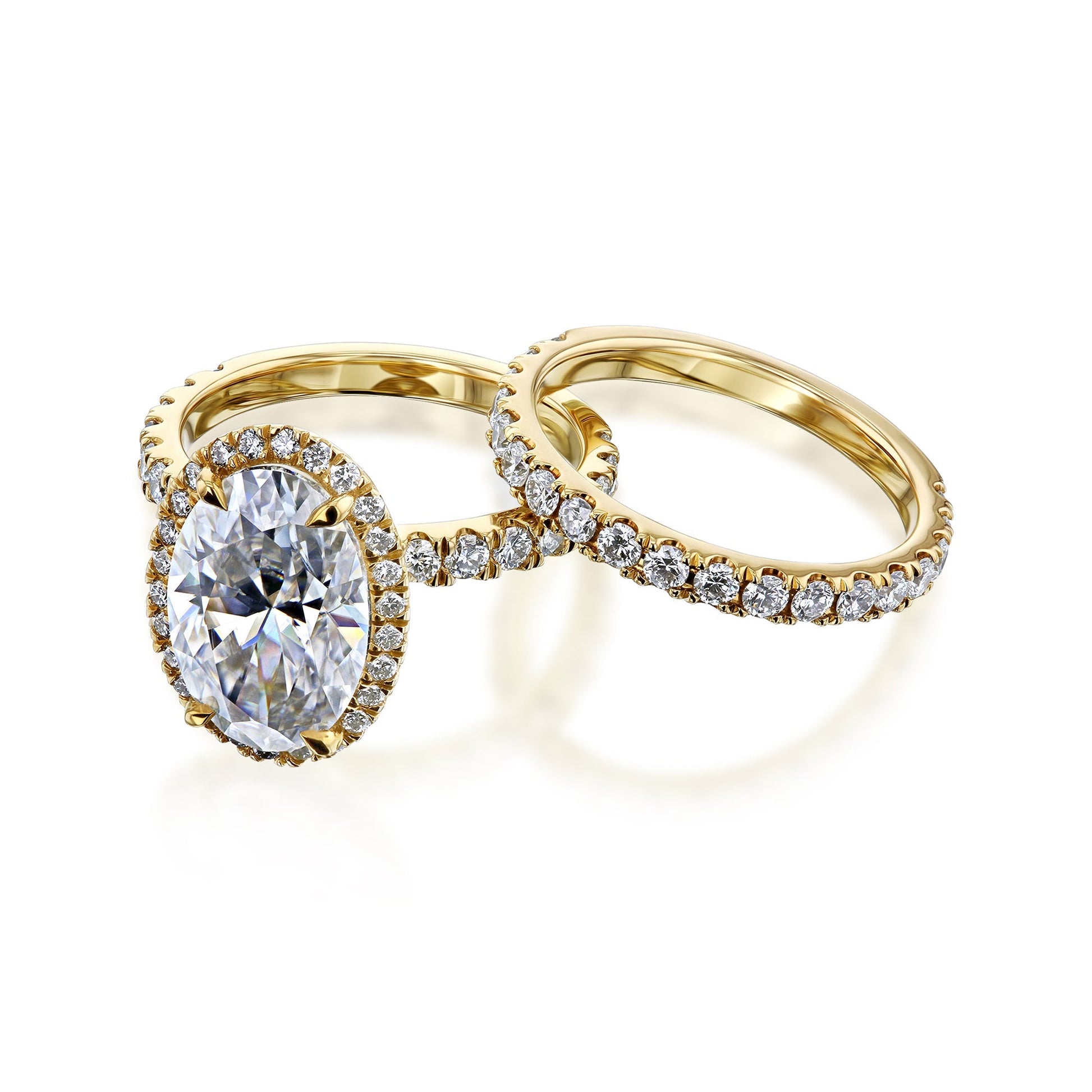 Kobelli Large Oval Diamond Halo Ethical & Sustainable Wedding Rings
