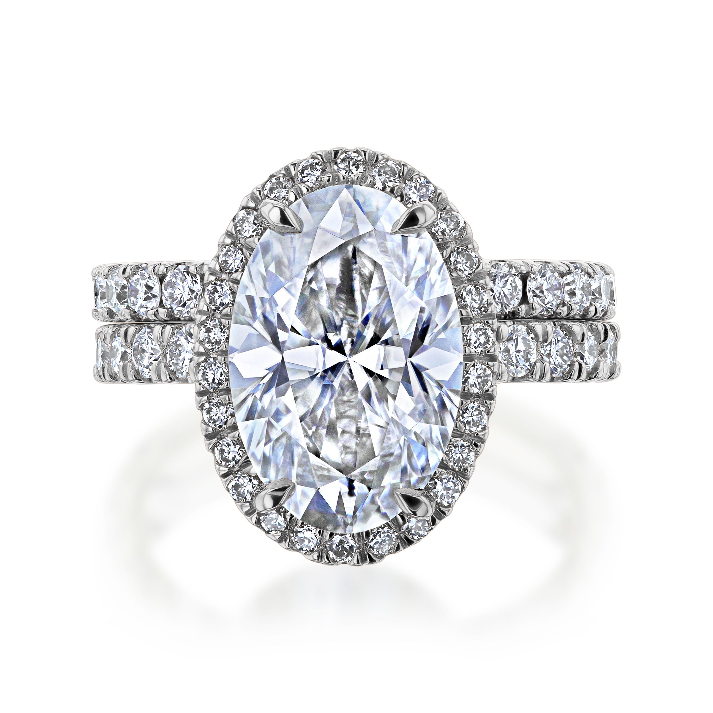 Kobelli Large Oval Diamond Halo Ethical & Sustainable Wedding Rings