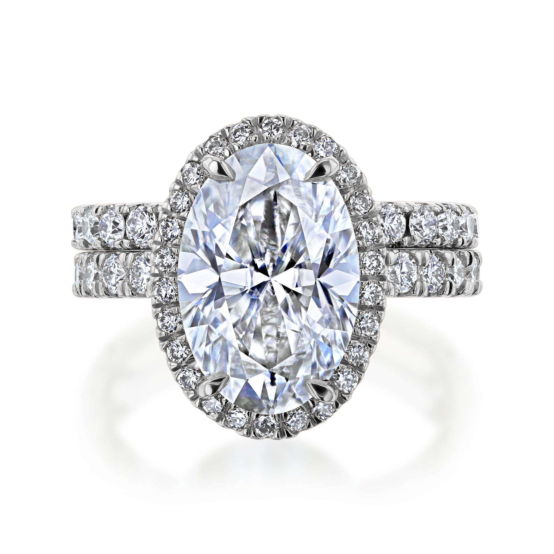 Kobelli Large Oval Diamond Halo Ethical & Sustainable Wedding Rings