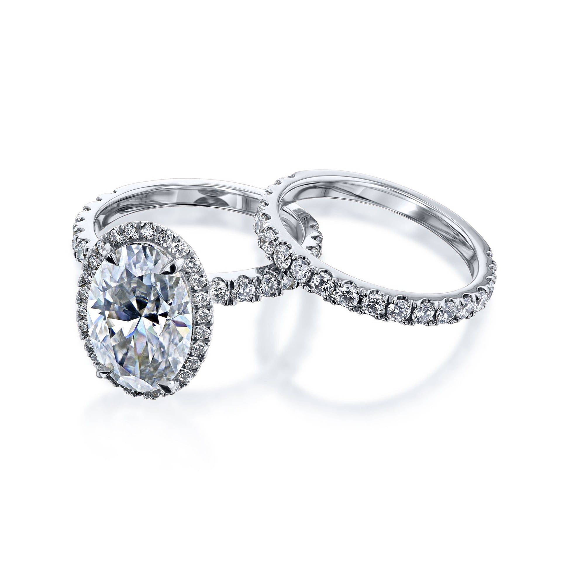 Kobelli Large Oval Diamond Halo Ethical & Sustainable Wedding Rings