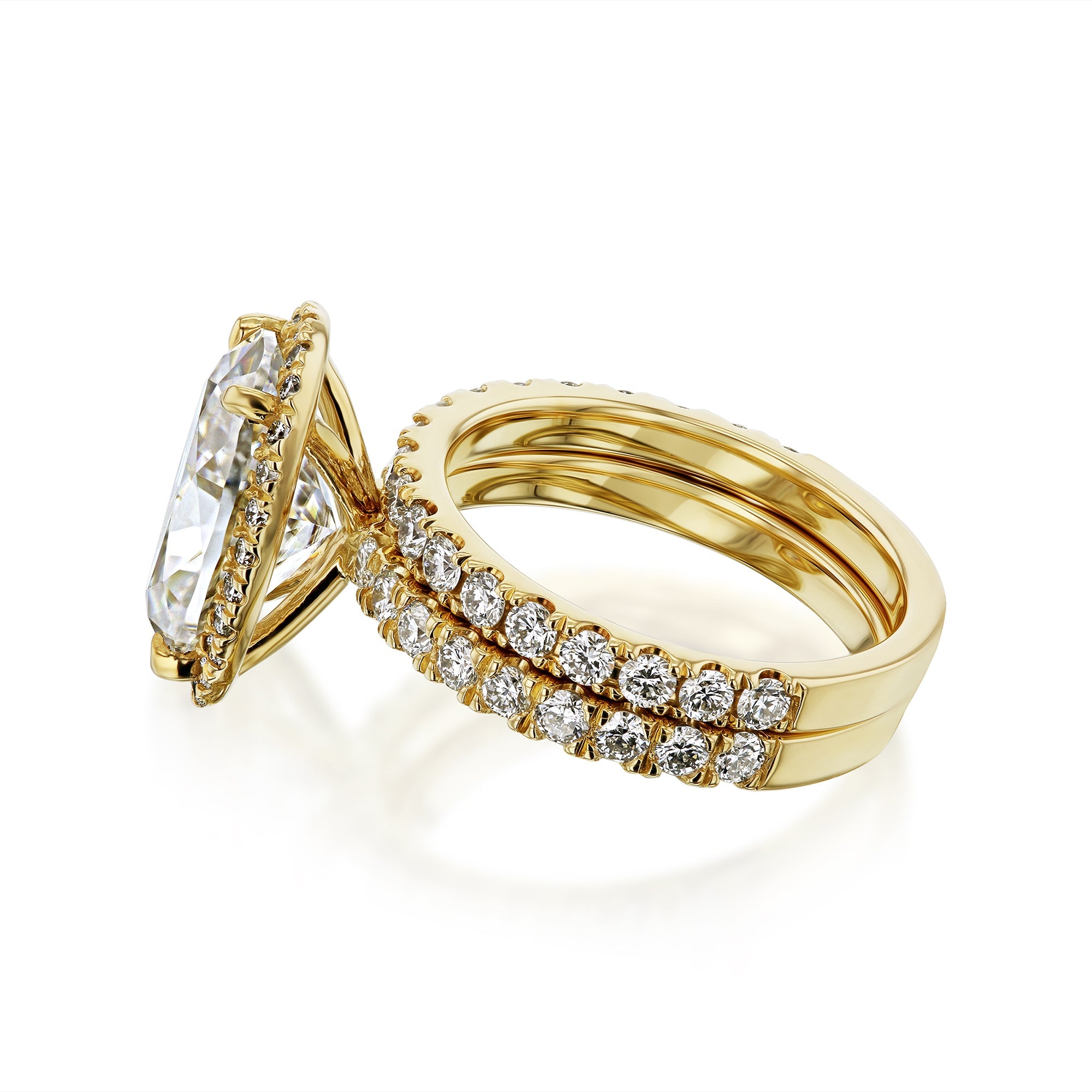 Kobelli Large Oval Diamond Halo Ethical & Sustainable Wedding Rings
