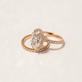 Kobelli Large Oval Diamond Halo Ethical & Sustainable Wedding Rings