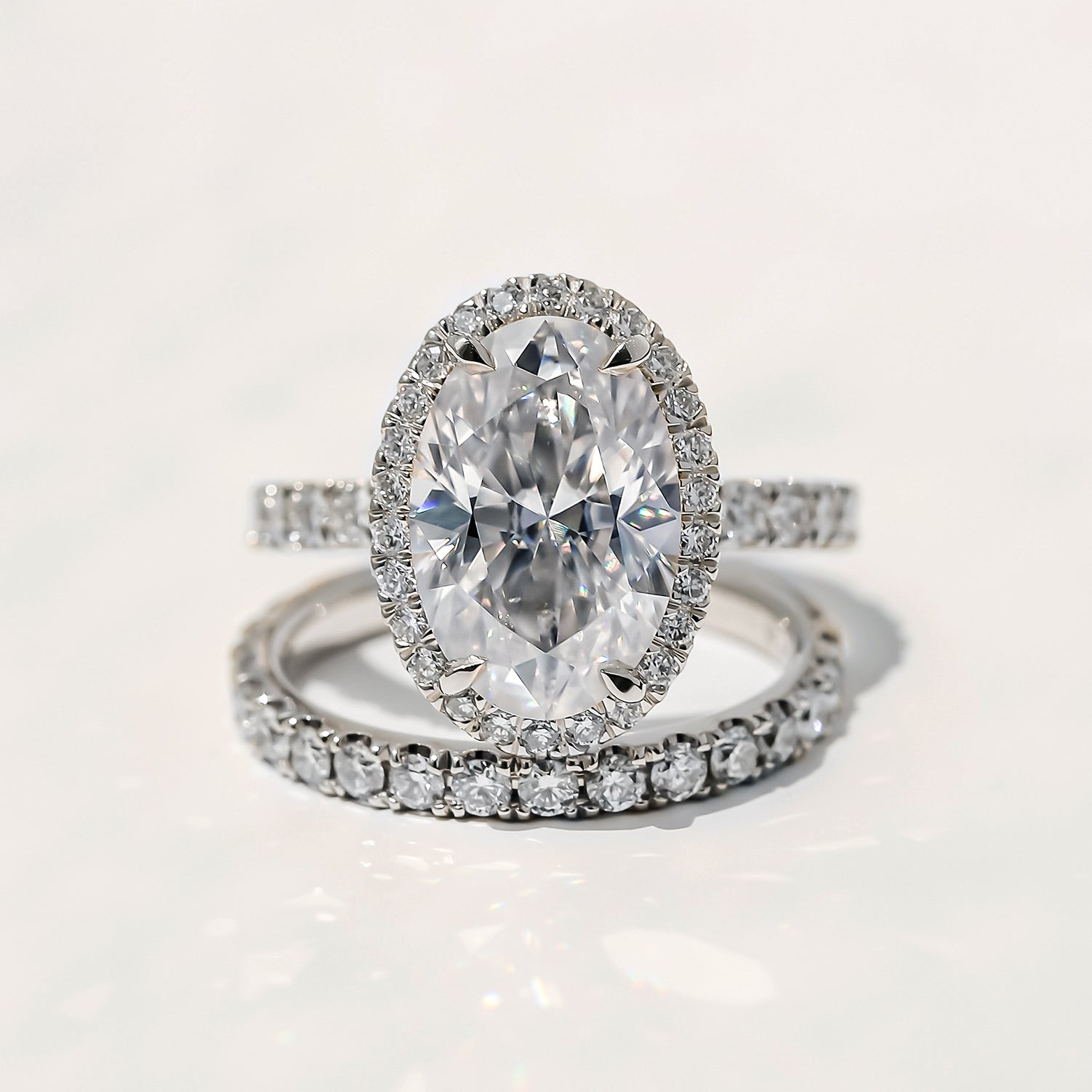 Kobelli Large Oval Diamond Halo Ethical & Sustainable Wedding Rings