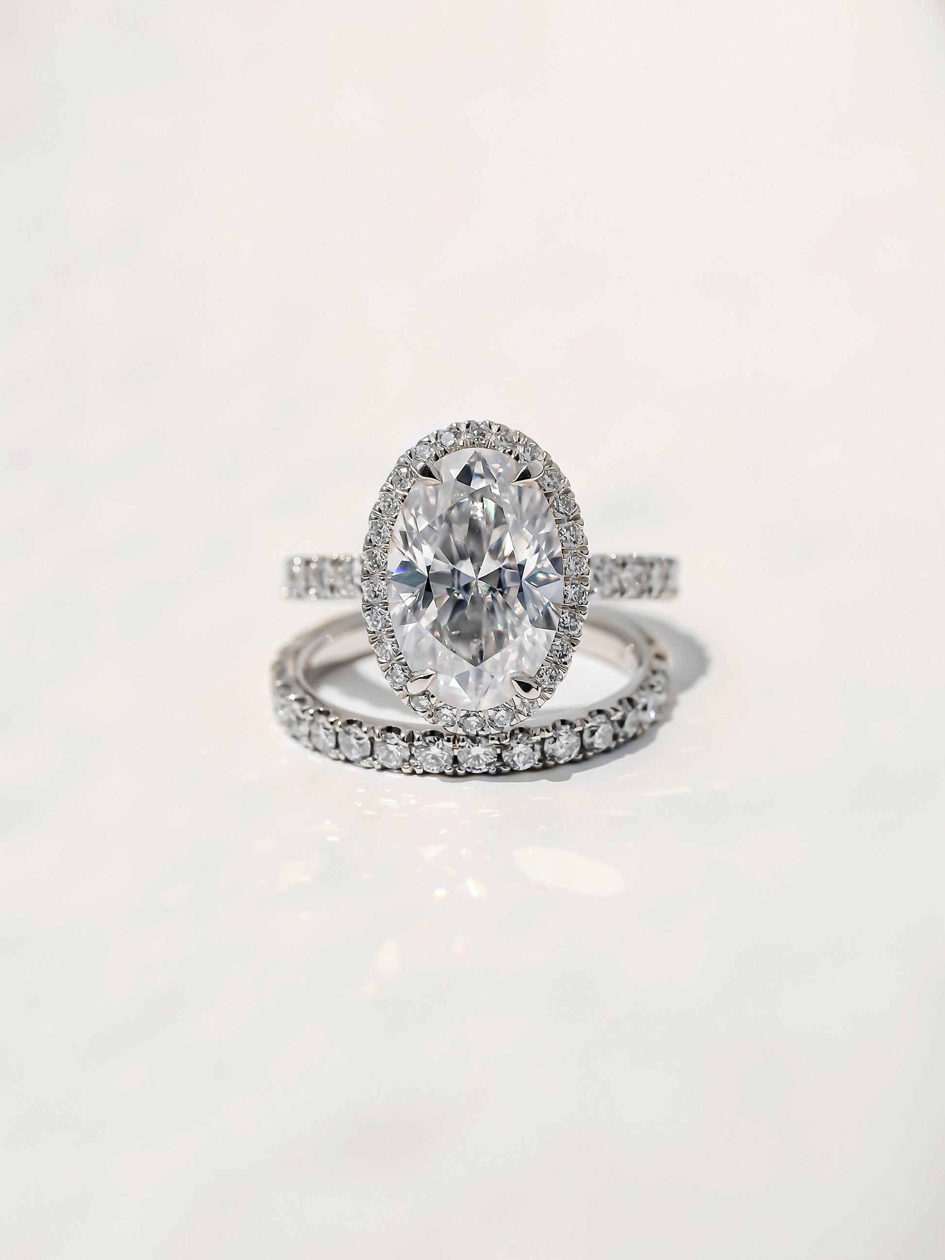 Kobelli Large Oval Diamond Halo Ethical & Sustainable Wedding Rings