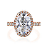 Anel de noivado grande oval com diamante Kobelli, halo ético e sustentável