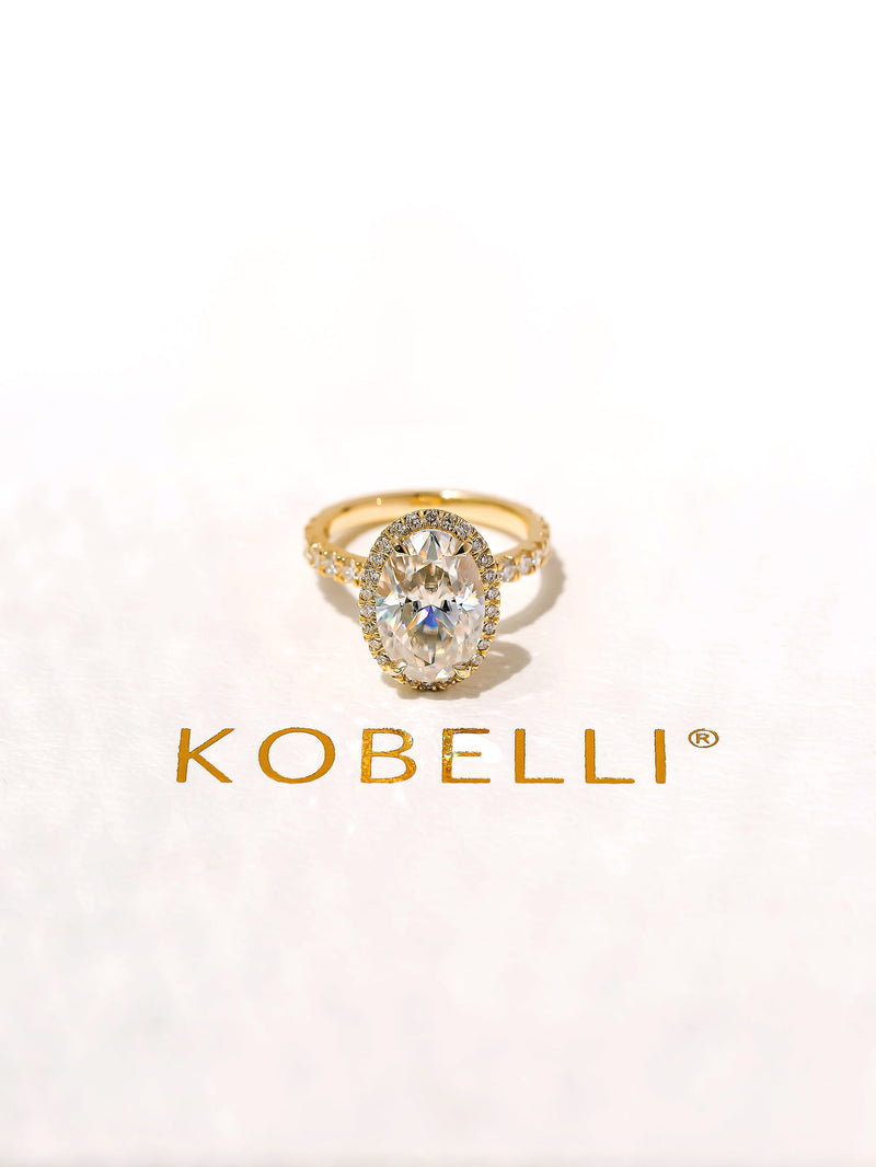 Kobelli Oval 12x8 Moissanite & Diamond Sustainable Engagement Ring