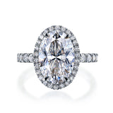 Kobelli stor oval diamant halo etisk og bæredygtig forlovelsesring