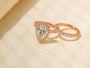Kobelli Large Pear Diamond Halo Ethical & Sustainable Wedding Rings