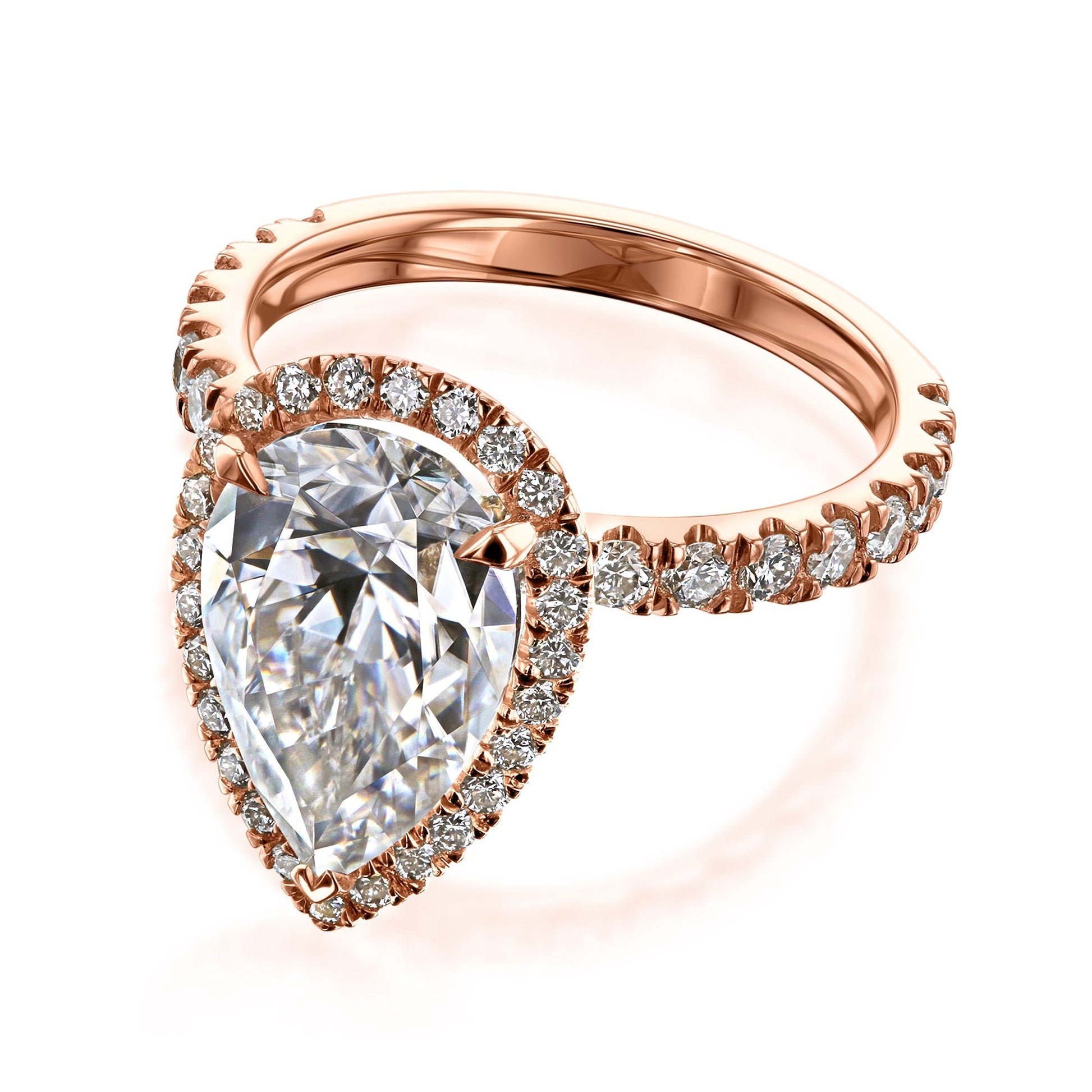 Kobelli Large Pear Diamond Halo Ethical & Sustainable Engagement Ring