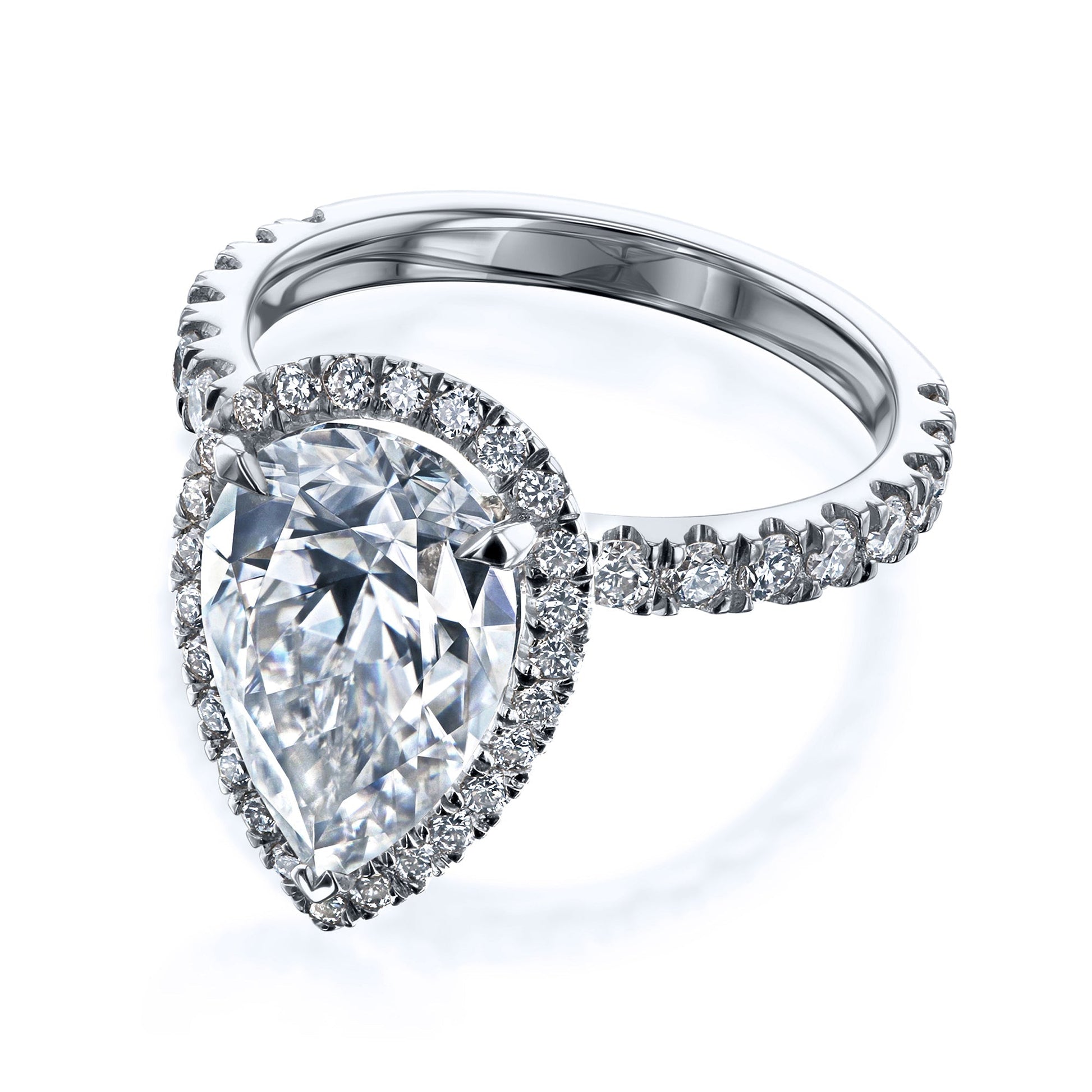Kobelli Large Pear Diamond Halo Ethical & Sustainable Engagement Ring