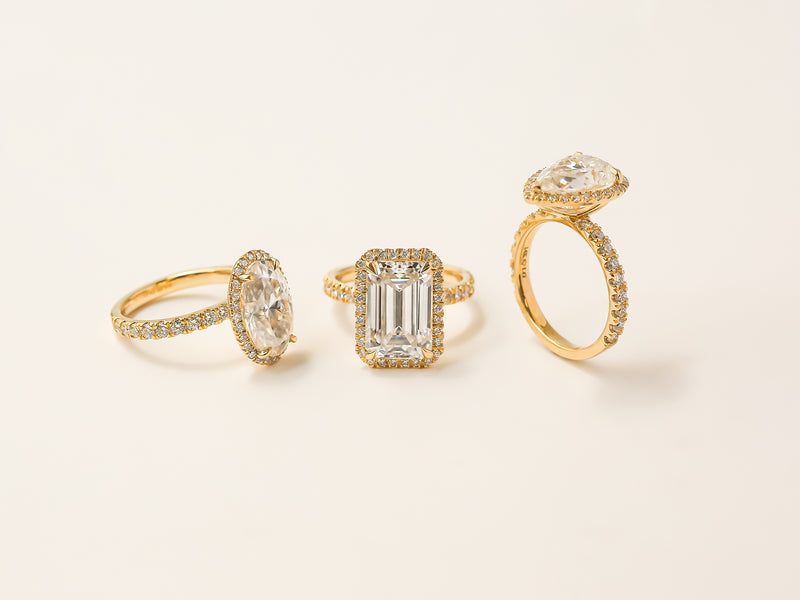 Kobelli Grown - Paige Bold Series Pear Halo Lab Diamond Bridal Set