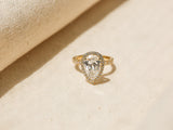 Kobelli Stor Päron Diamant Halo Etisk & Hållbar Förlovningsring