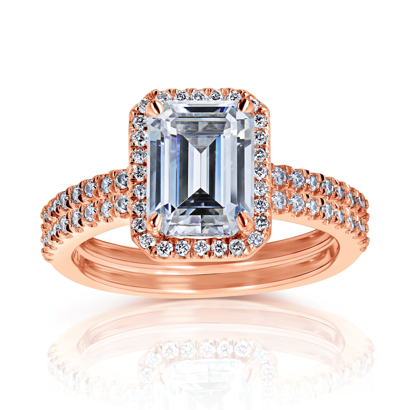 2.2 Carat Moissanite Petite Emma Bridal Set in Rose Gold