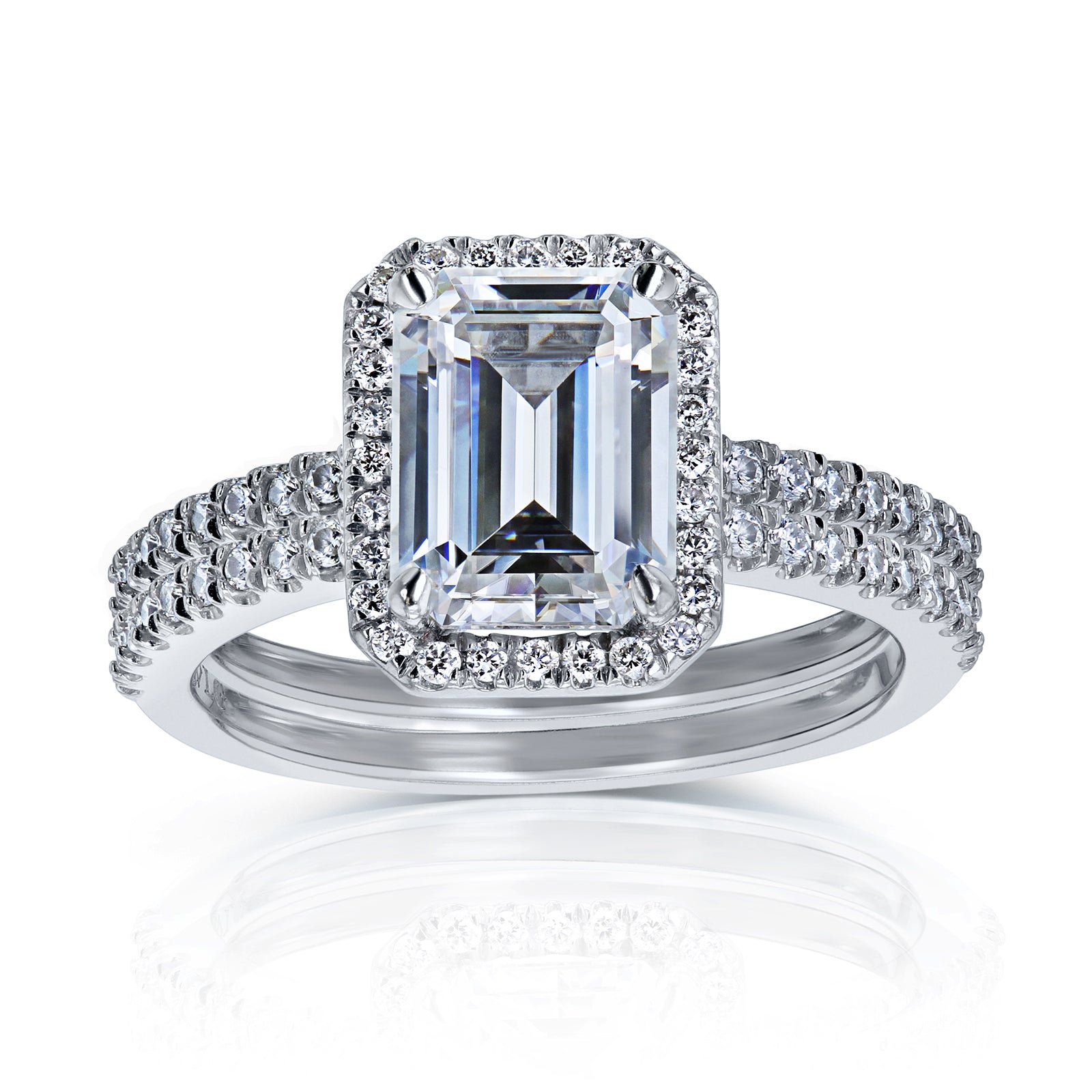 2.2 Carat Moissanite Petite Emma Bridal Set in White Gold