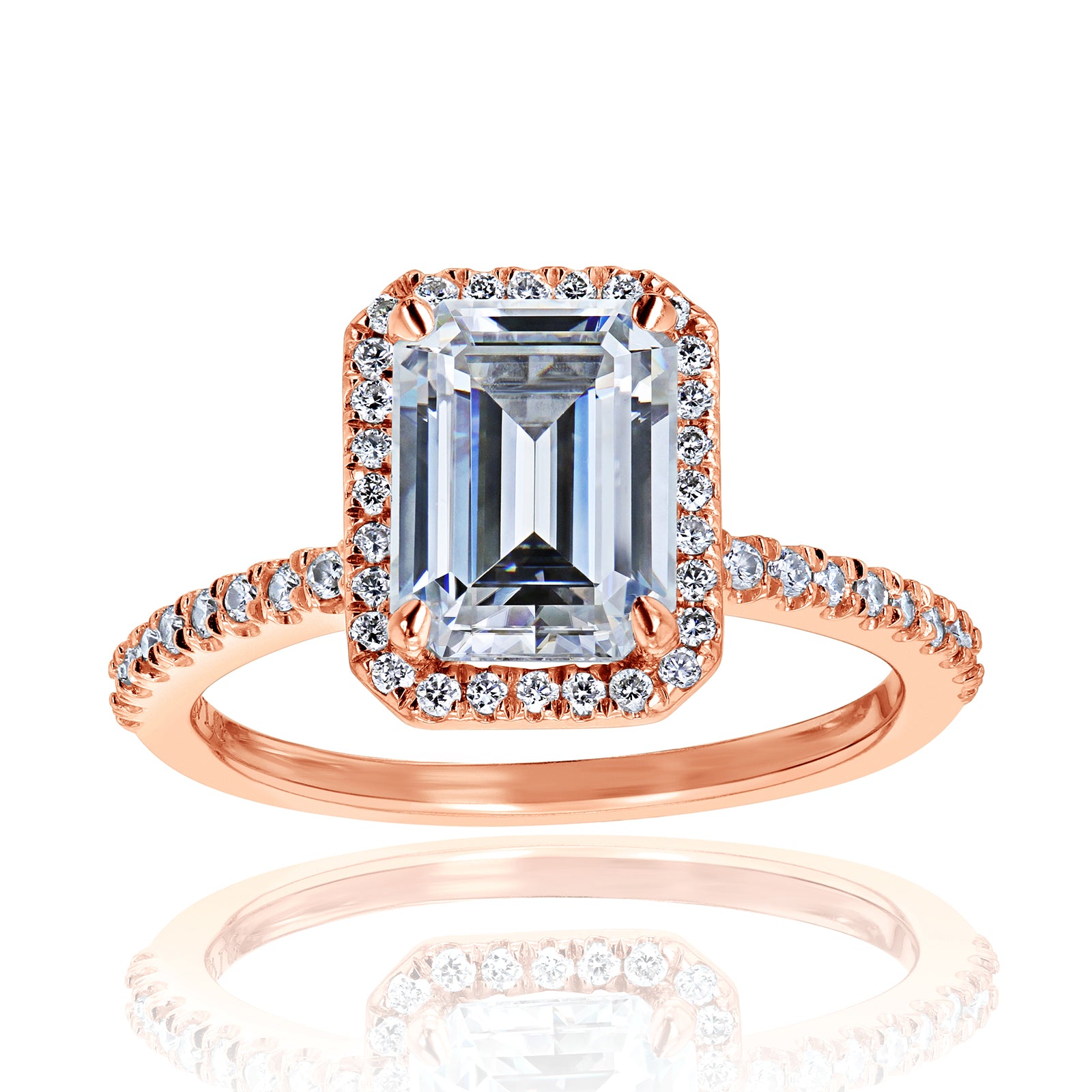 2 Carat Moissanite Half Eternity Petite Emma Ring in Rose Gold
