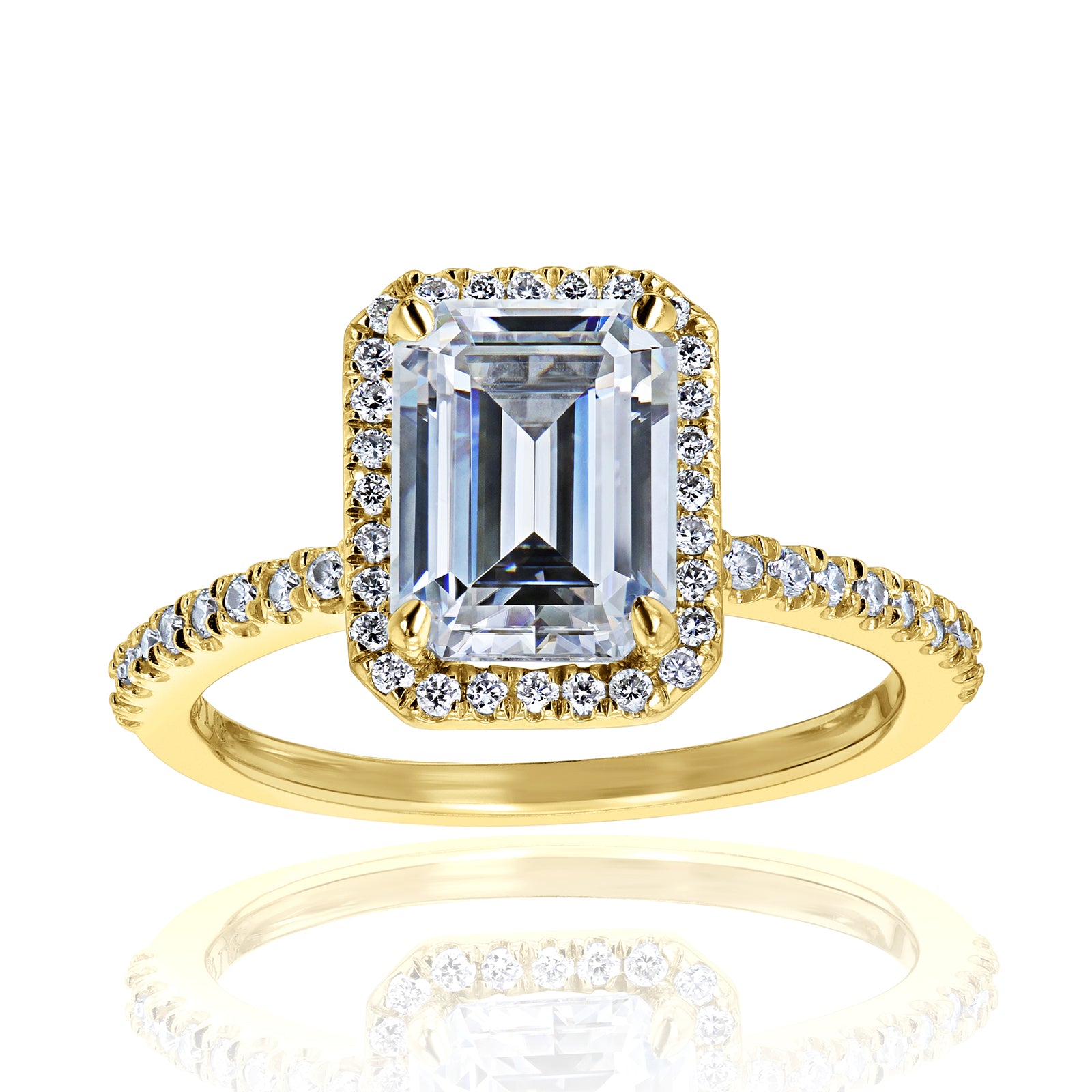 2 Carat Moissanite Half Eternity Petite Emma Ring in Yellow Gold