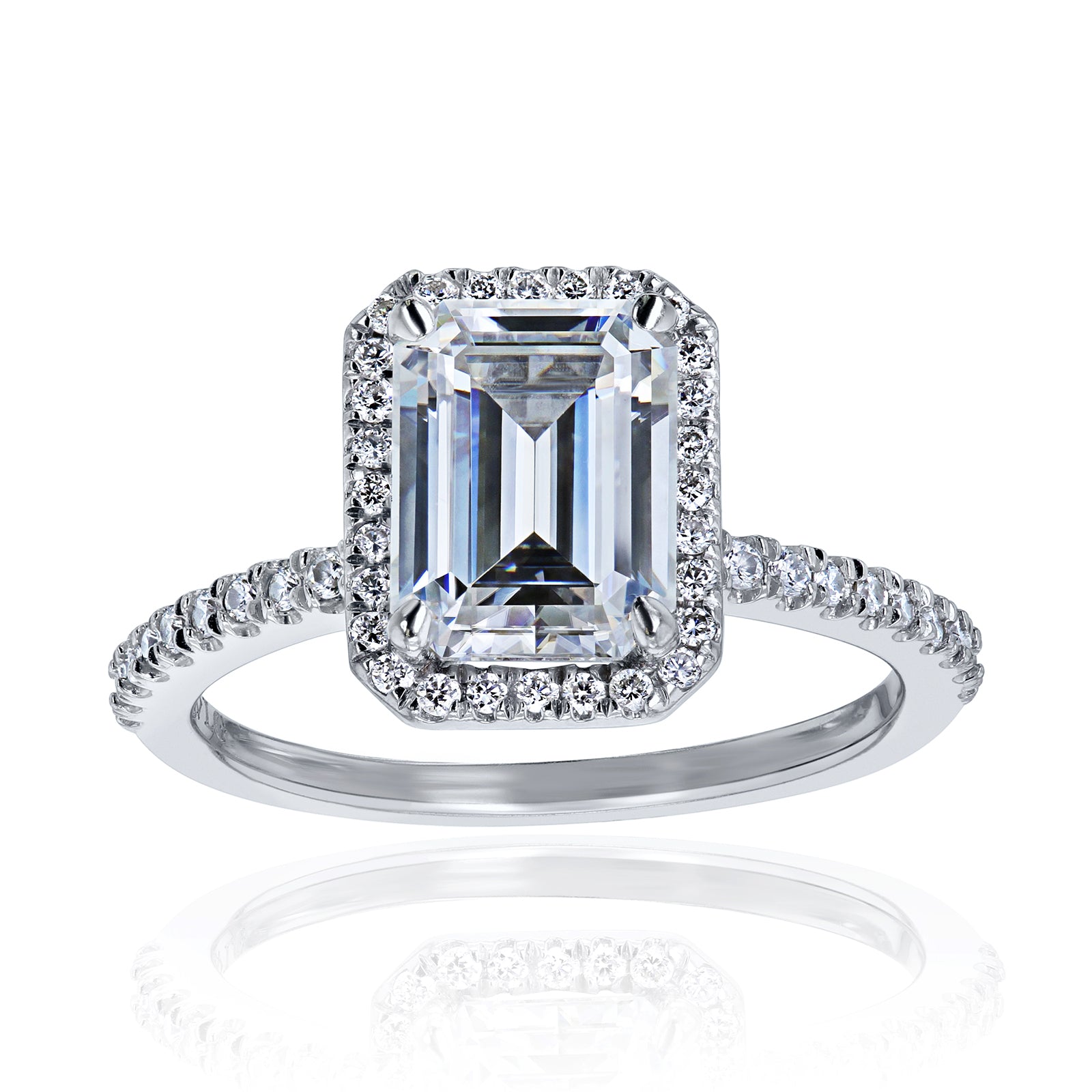 2 Carat Moissanite Half Eternity Petite Emma Ring in White Gold