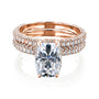 Kobelli Cushion 10x7 Moissanite Diamond-Coated Bridal Set