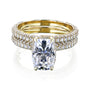 Kobelli Cushion 10x7 Moissanite Diamond-Coated Bridal Set