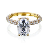 Kobelli Cushion 10x7 Moissanite Diamond-Coated Engagement Ring