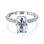 Kobelli Cushion 10x7 Moissanite Diamond-Coated Engagement Ring
