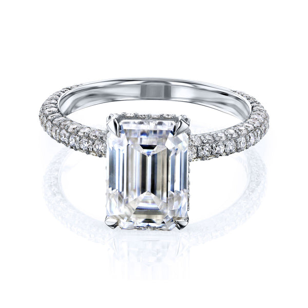Kobelli Emerald 10x7 Moissanite Diamond-Coated Engagement Ring