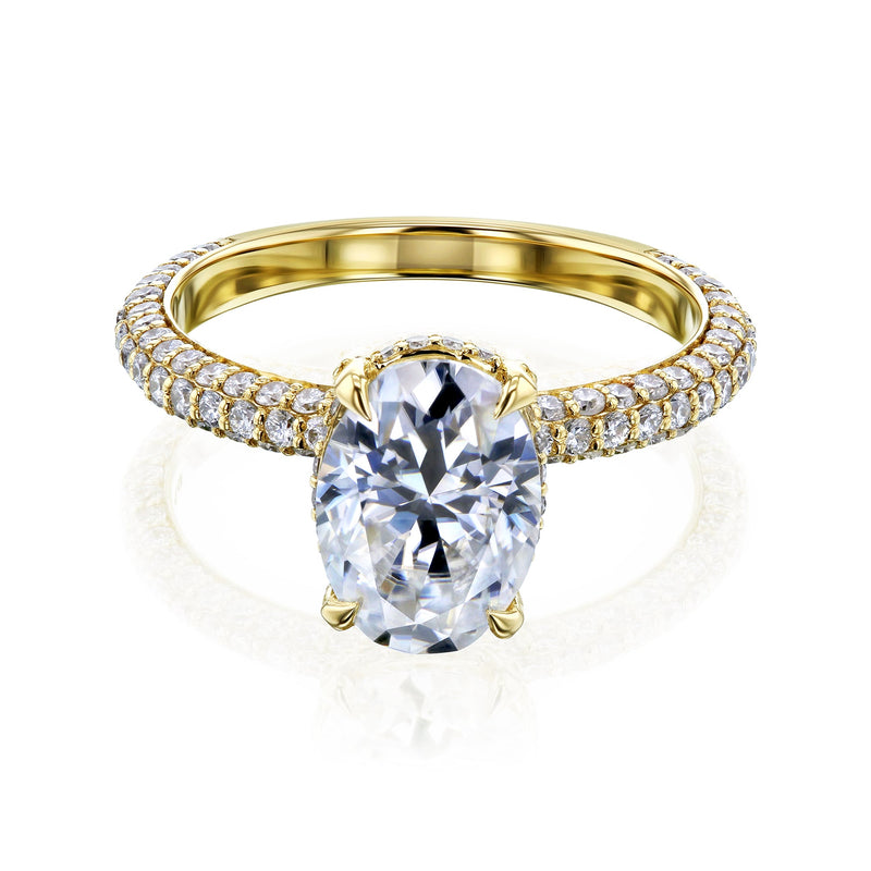 Kobelli Oval 10x7 Moissanite Diamond-Coated Engagement Ring