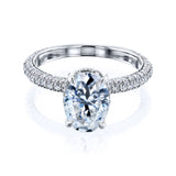 Kobelli Oval 10x7 Moissanite Diamond-Coated Engagement Ring