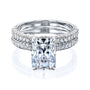Kobelli Radiant 10x7 Moissanite Diamond-Coated Bridal Set