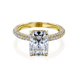 Kobelli strålande 10x7 moissanite diamantbelagd förlovningsring