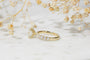 Kobelli Grown Diamond Ring 3ct Round in Yellow Gold - side view floral backdrop