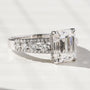 Kobelli Emerald Moissanite & Round Diamonds Triple Row Engagement Ring