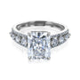 Kobelli Radiant Moissanite & Round Diamonds Triple Row Engagement Ring