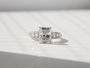 Kobelli Radiant Moissanite & Round Diamonds Triple Row Engagement Ring