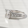 Kobelli Radiant Moissanite & Round Diamonds Triple Row Engagement Ring