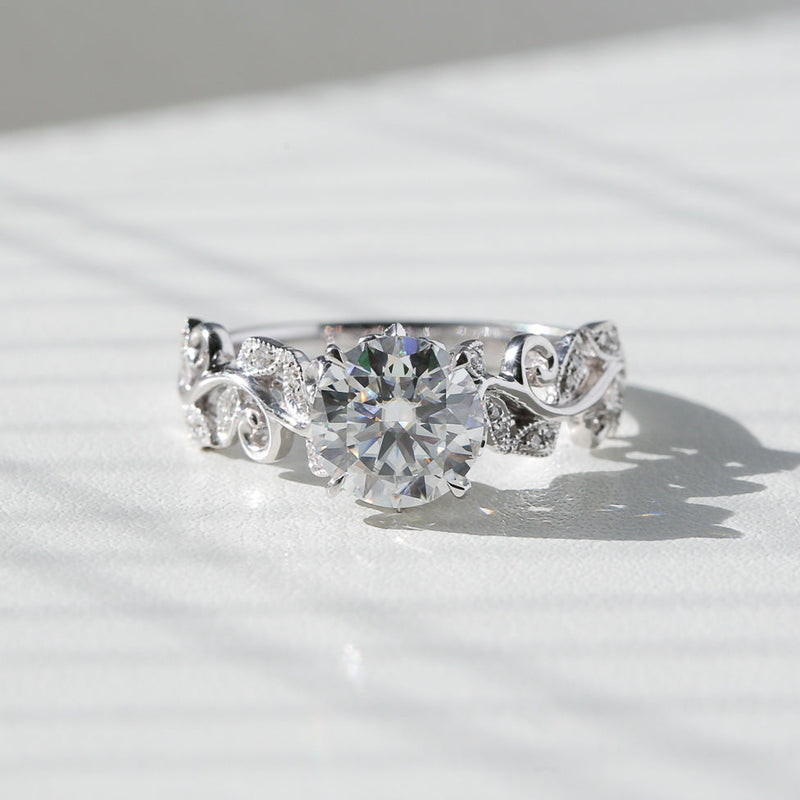 Kobelli Leafy Floral Diamond Ring