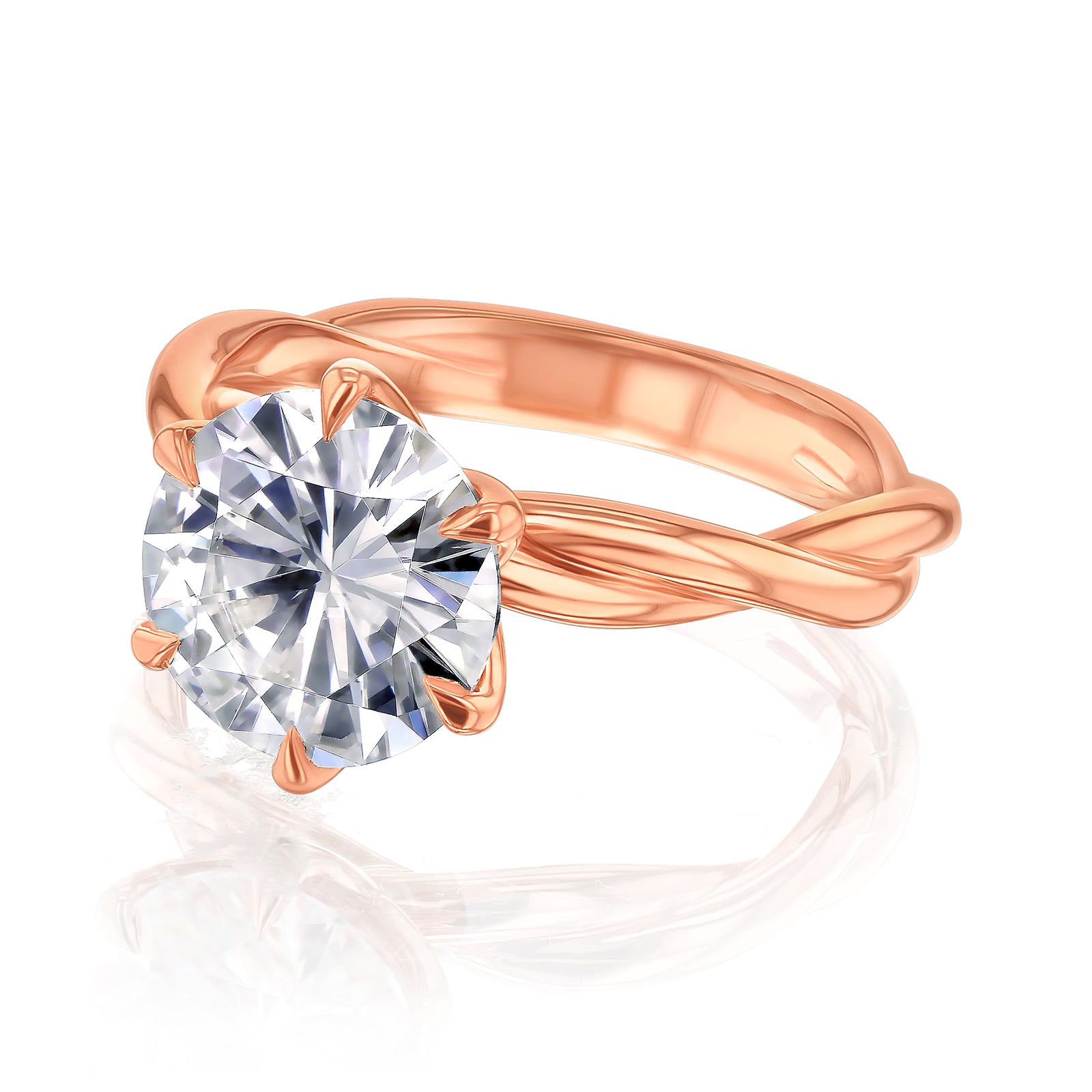 3 Carat Lab Grown Diamond Round Plain Helix Ring