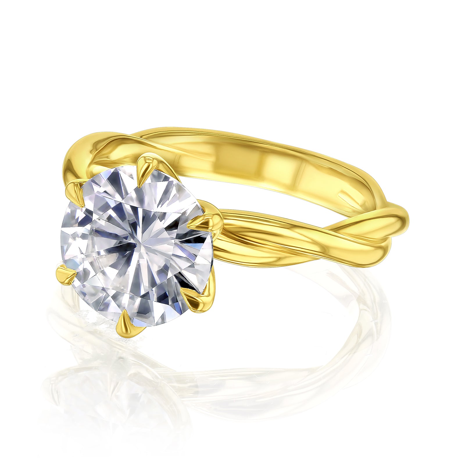 3 Carat Lab Grown Diamond Round Plain Helix Ring