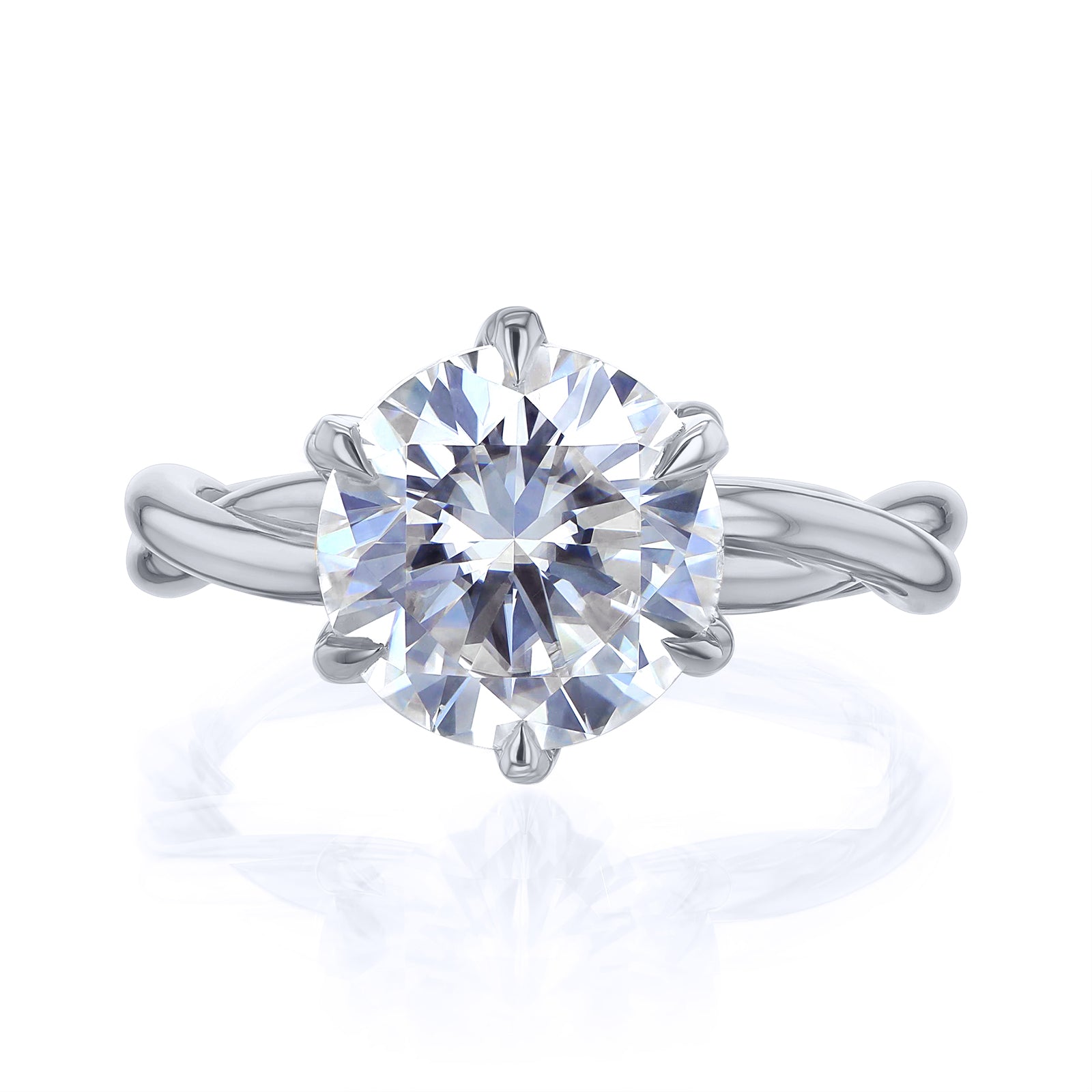 3 Carat Lab Grown Diamond Round Plain Helix Ring